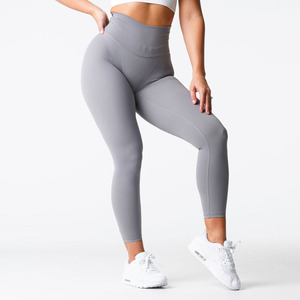 Durable personnalisé gris Signature 2.0 Leggings doux soyeux beurre taille haute nouveau et vêtements actifs mode Gym Leggings pour les femmes - Product Image 1