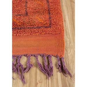 Tapis en laine noués à la main Nuray, motif géométrique rouge et orange, grand rectangle pour couloir, salon et chambre - Pae-4595 - Product Image 4