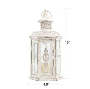 Lanterne décorative en métal blanc à suspendre, porte-bougie, fabriquée en Inde, décoration pour la maison, hôtel, restaurant, mariage, bureau, best-seller - Product Image 2