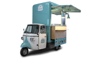 รถขายอาหารไฟฟ้าเคลื่อนที่แบบสามล้อ ทนทานต่อการเกิดสนิม เหมาะสำหรับบริการอาหารริมทางกลางแจ้ง - Product Image 3