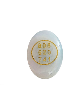 Cabochon en cristal d'opaleite gravé du symbole de l'ange de la richesse et de la prospérité Zibu pour la guérison par le Reiki - Product Image 2