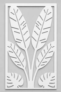 Decorative CNC Cut PVC Privacy Screen Room Divider Panel Tropical Screen 600 x 1000 mm Made in Germany - Product Image 2