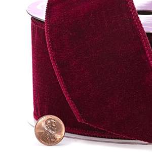 Luxury Heavy Velvet <b>Ribbon</b> Spool with Lam Back for Christmas Decorations - Product Image 3