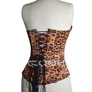 Corset de mode imprimé léopard avec baleines en acier, corset overbust pour le modelage de la taille - Product Image 6