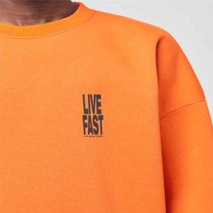 เสื้อสเวตเตอร์สำหรับผู้ชายและผู้หญิงแบบสั่งตัดสีส้มต่ำ - Product Image 6