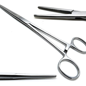 Fórceps para mosquitos Halsted más vendidos, 12,5 cm, recto y curvo, fórceps para arterias de acero inoxidable de alta calidad, instrumentos quirúrgicos - Product Image 4