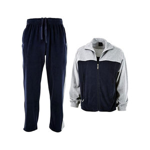 ชุดวอร์มผ้ากำมะหยี่สำหรับผู้ชายที่มีกระเป๋าซิปออกแบบมาสำหรับสวมใส่สบายสไตล์ลำลองในชีวิตประจำวันสีกรมท่าสีเทาเข้ม - Product Image 2