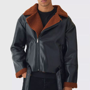 Chaqueta de Invierno para Hombre, de Alta Calidad, Corte Regular, Cuero Genuino y Lona, Estilo Urbano, Ecológica, Transpirable e Impermeable - Product Image 1