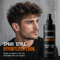 Fournisseur en gros de spray de pâte à modeler liquide pour cheveux pour hommes, fini mat, tenue légère, texture désordonnée, volume naturel