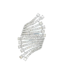 Anillo de dedo de oro blanco de 14 quilates de diseñador con diamantes naturales Anillos de diamantes de lujo - Product Image 3