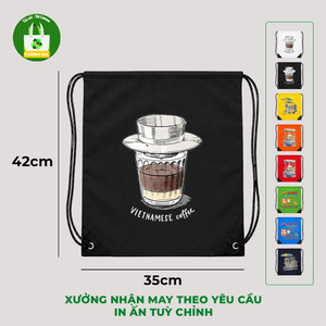 Truong Gia <b>Drawstring</b> <b>Backpack</b> Canvas 35x42cm Waterproof Printed Casual Daily Use - Product Image 2