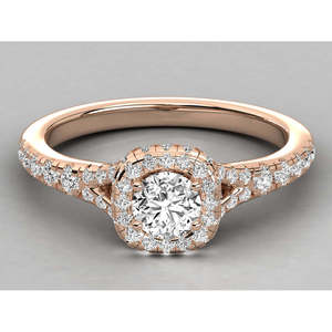 Bague solitaire en or 14 carats avec diamant rond brillant pour femme - Product Image 6