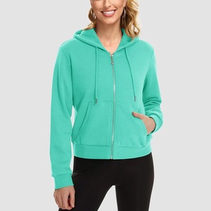 Sudaderas con capucha de las mujeres de cremallera completa de las mujeres logotipo personalizado de impresión de gran tamaño sexy sudaderas con capucha - Product Image 2