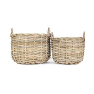 High Quality Curved Base <b>Rattan</b> <b>Storage</b> Basket with Sustainable Handles Flexible and Handwoven Wicker Basket Packed in Cartons - Product Image 6