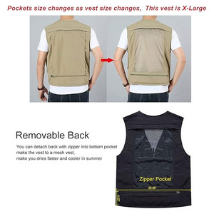 Custom Logo Advertising Multi-Pocket Vest Men <b>Women</b> Casual Style Closure Winter Thick Polyester Canvas/<b>Knit</b> <b>Waistcoats</b> - Product Image 3