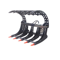 Râteau à racines en métal CF Premium pour déplacer les roches de forme irrégulière, les bûches, les débris de broussailles - Accessoire d'équipement agricole pour 3-6 tonnes