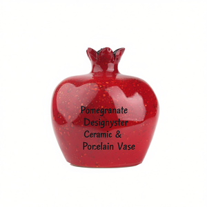 Vase en céramique et porcelaine en polyester à motif grenade - Product Image 2