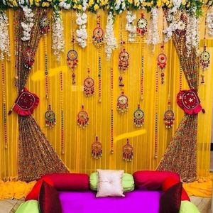 Artesanías tradicionales indias de Rajasthani hechas a mano Gota Dream Catcher Campana de latón decorativa Cuerdas de pared y colgantes de puerta - Product Image 4