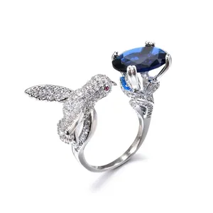 Bague pour femme en pierres précieuses colorées personnalisées haut de gamme, design tendance transfrontalier, vente en gros - Product Image 2