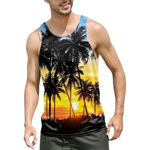 Tropical Palm Tree 3D Print Tank Top Hombres Mujeres Tank Top Beach Cocotero Patrón Chaleco Casual Hawaii Vintage Camiseta sin mangas - Product Image 3