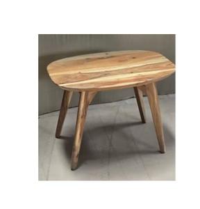 Fabricant de table basse industrielle de haute qualité Wabi-sabi avec tour ronde en bois de bouleau pour le salon - Product Image 2