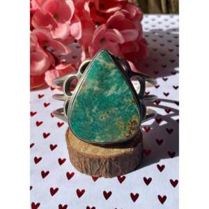 Royston Turquoise & Sterling Silver Cuff Bracelet Navajo Handmade Cultural Collectible Jewelry - Product Image 1