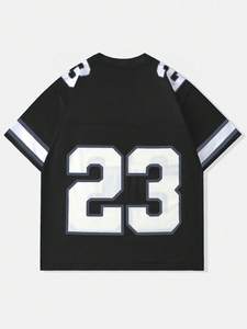 Camiseta de fútbol Vintage para hombre, ropa de calle de malla de poliéster de peso pesado, secado rápido, estilo recortado con hombros caídos Unisex - Product Image 2