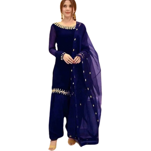 Prix de gros des conceptions personnalisées Punjabi Shalwar Kameez robe femmes tenue de soirée décontractée à manches longues grande taille ensembles de vêtements pour femmes - Product Image 5