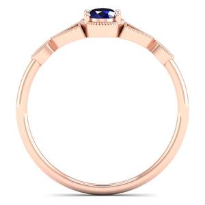 Bague de fiançailles REYES en or massif 14 carats avec moissanite certifiée GRA, taille ovale, 0,5 saphir bleu, prix de gros - Product Image 4