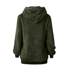 Sweat-shirt à capuche oversize en polaire sherpa pour femme, coupe-vent, avec poches - Product Image 2