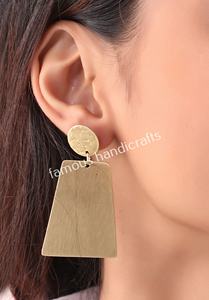 Boucles d'oreilles minimalistes en laiton de qualité supérieure au prix de gros - Product Image 2