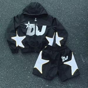 Ensemble de veste coupe-vent en polaire respirante décontractée imprimée personnalisée pour hommes Automne Imperméable Court Haute qualité Direct usine - Product Image 2