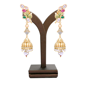 Pendientes colgantes chapados en oro mate AD de lujo moderno de latón de alta calidad elegante imitación antigua de moda para fiesta con estilo - Product Image 1