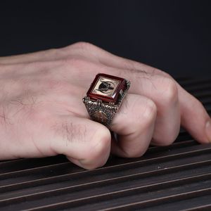 Azuris High Quality Ottoman Style 925 Sterling Silver Men's <b>Ring</b> Fashion Jewelry Natural Black Stone Turkish Made VALKH1600 - Product Image 4