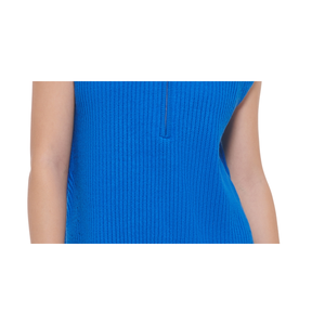 Top Senza Maniche Blu in Maglia da Donna Calvin Klein Taglia Media con Dettaglio a Costine - Product Image 3