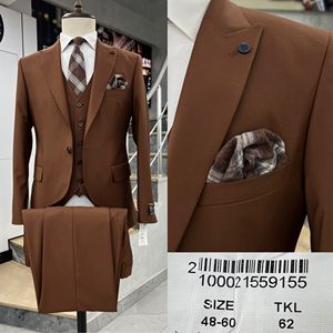 สูทสลิมฟิตสำหรับผู้ชายผ้าวูล80โพลีเอสเตอร์20โพลีเอสเตอร์สำหรับธุรกิจงานแต่งงานและใส่ประจำวัน - Product Image 4