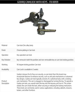 Mạnh mẽ an toàn cam khóa với phím cho bằng Gỗ Kim Loại Tủ ngăn kéo tủ locker Hộp Thư Lưu trữ khóa cơ chế - Product Image 6