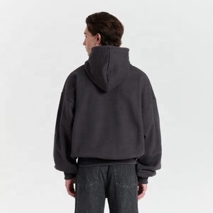 Sweat à capuche Boxy surdimensionné personnalisé 500gsm sweat-shirt uni épais en coton éponge pour hommes design recadré surdimensionné - Product Image 4