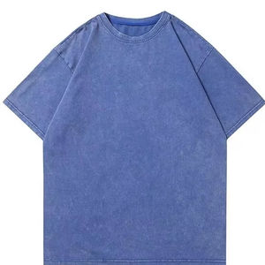 250gsm 100% coton Vintage en détresse impression personnalisée t-shirts surdimensionnés t-shirt unisexe poids lourd t-shirts Vintage délavé t-shirt - Product Image 1