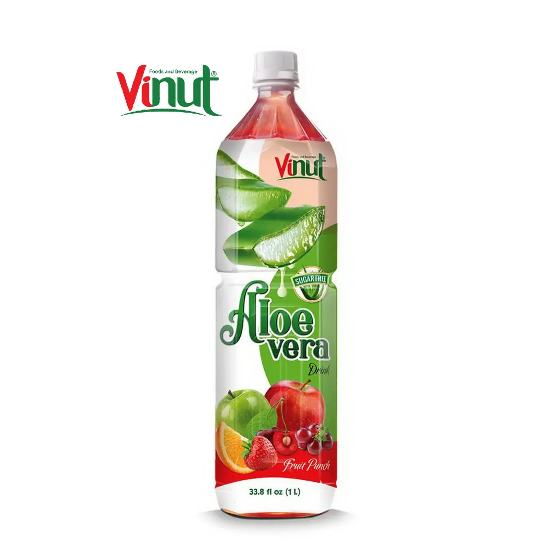 1L VINUT 병에 든 알로에 베라 음료 과일 펀치 설탕 무료 베스트 셀러 무료 샘플 개인 라벨 OEM ODM HALAL BRC