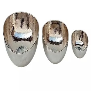 Ensemble Unique de 3 ustensiles de cuisine, bol décoratif pour la maison, décor de Table en Aluminium, bols modernes de couleur argent - Product Image 2