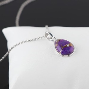 Collar con Colgante de Plata de Ley 925 Chapado en Oro con Turquesa en Forma de Gancho, Regalo de Boda Perfecto para el Amor - Product Image 3