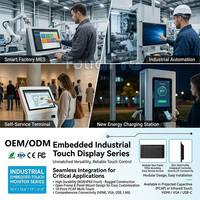 Monitor Industrial de 21.5 Pulgadas con Pantalla Táctil LCD, Panel de Montaje HMI, Monitor Integrado OEM ODM