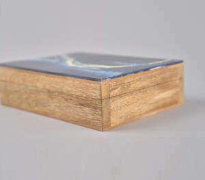 Handmade Luxury Resin Wood <b>Jewelry</b> Box Custom Decorative Rectangular Storage Organizer For Rings Necklaces Earrings Premium - Product Image 2