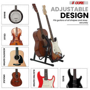 Support de guitare double à 5 cœurs en forme de A avec bras en mousse pour guitares acoustiques, électriques, basses, ukulélés et banjos - Product Image 3