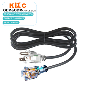 Câble d'alimentation électrique flexible avec extrémité éclairée, adaptateur de prise américaine à prise murale, 16 AWG, 3 broches, mis à la terre, calibre 16/3, durable - Product Image 4