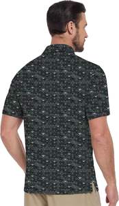 Vêtements de golf pour hommes, tricot écologique, logo personnalisé imprimé, broderie de haute qualité, manches courtes, polyester/coton - Product Image 2