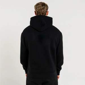 Plain Relaxed Fit Hoodie for Men in Cement and Black Functional <b>Snap</b> <b>Fastener</b> Hood with a Minimalist Design - Product Image 3