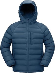 Veste à capuche rembourrée imperméable et légère pour homme, bleu, isolation thermique, manteau d'hiver personnalisé - Product Image 2