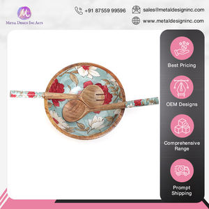 Expertos en vender accesorios de cocina de excelente calidad Juego de cuencos y cucharas esmaltados de madera de mango para servir a un precio mínimo - Product Image 3